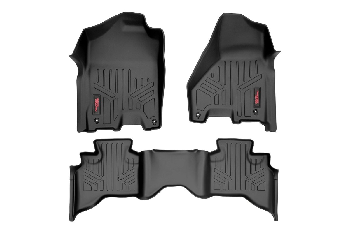 Ram 1500 Classic Floor Mats - Front + Rear - Rough Country - Heavy Duty Floor Mats and Rear Cargo Liners - '19-'23